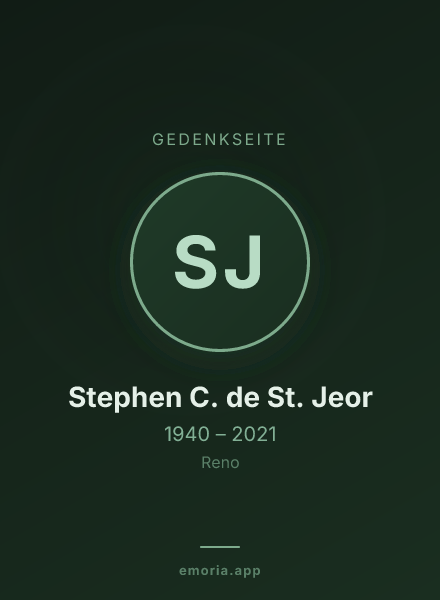 Gedenkportrait von Stephen C. de St. Jeor