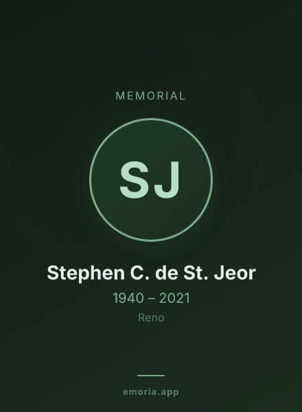 Memorial portrait of Stephen C. de St. Jeor