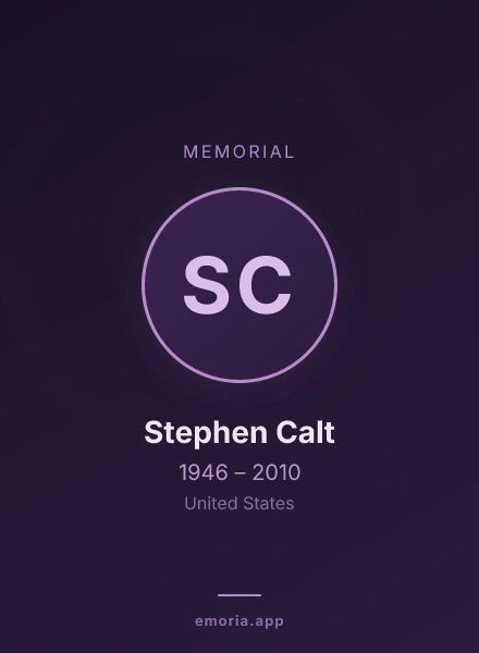 Memorial portrait of Stephen Calt