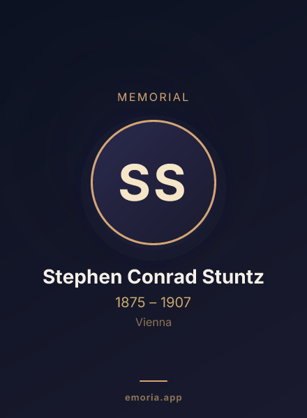 Memorial portrait of Stephen Conrad Stuntz