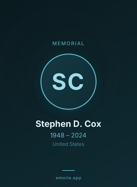 Memorial portrait of Stephen D. Cox