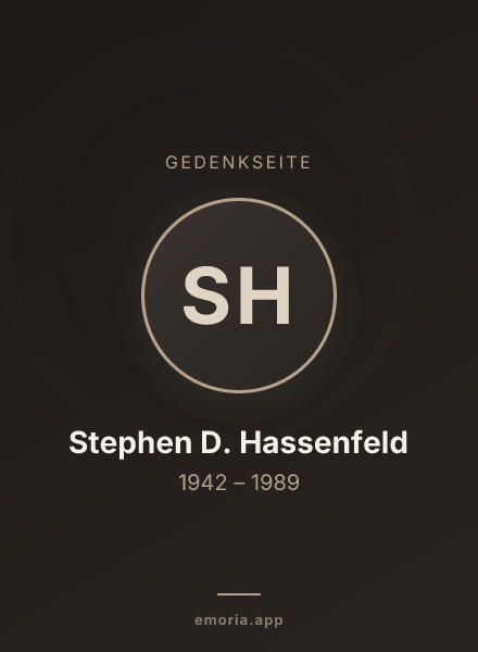 Gedenkportrait von Stephen D. Hassenfeld
