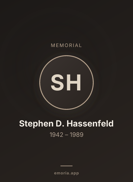 Memorial portrait of Stephen D. Hassenfeld