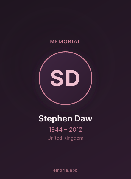 Memorial portrait of Stephen Daw