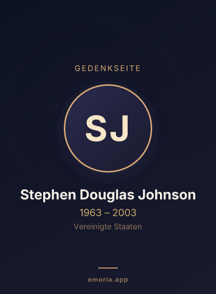 Gedenkportrait von Stephen Douglas Johnson