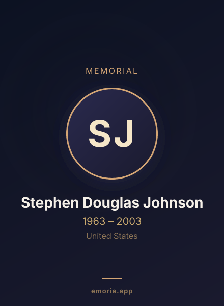 Memorial portrait of Stephen Douglas Johnson