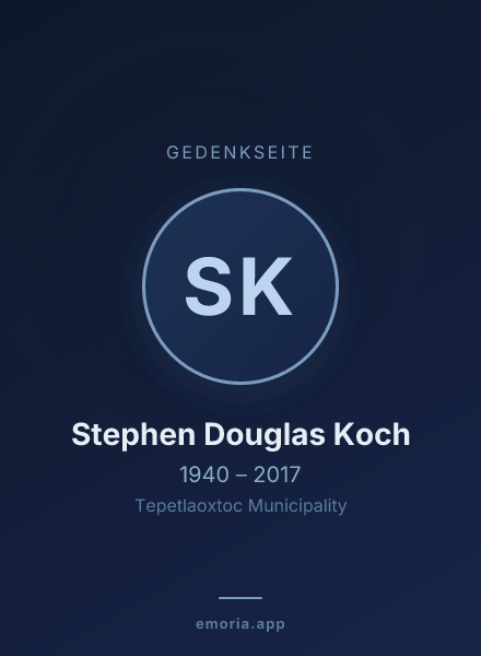 Gedenkportrait von Stephen Douglas Koch