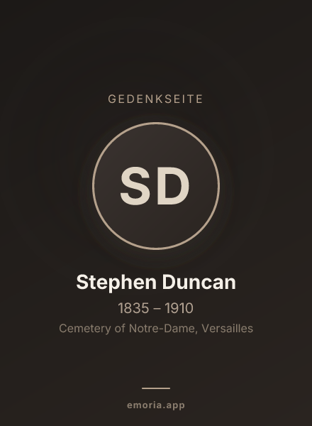 Gedenkportrait von Stephen Duncan