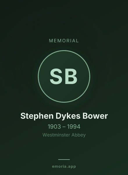 Memorial portrait of Stephen Dykes Bower