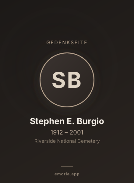 Gedenkportrait von Stephen E. Burgio