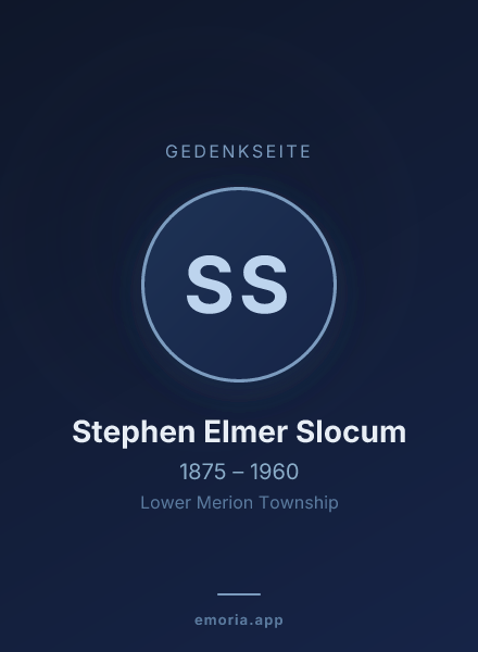 Gedenkportrait von Stephen Elmer Slocum