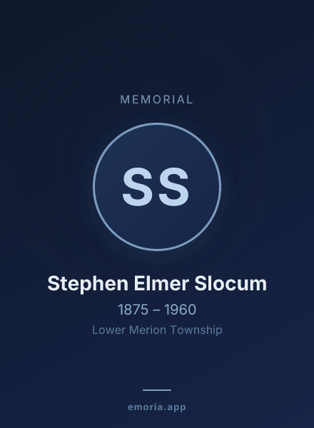 Memorial portrait of Stephen Elmer Slocum