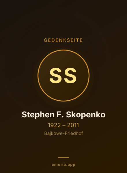 Gedenkportrait von Stephen F. Skopenko