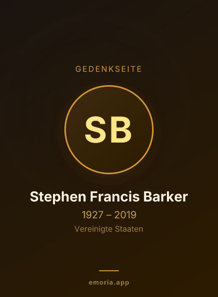 Gedenkportrait von Stephen Francis Barker