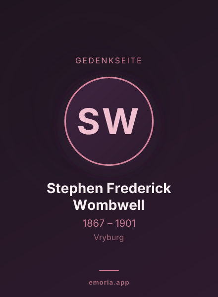 Gedenkportrait von Stephen Frederick Wombwell
