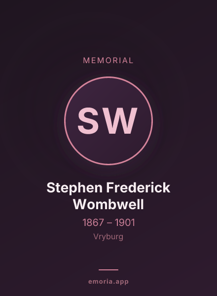 Memorial portrait of Stephen Frederick Wombwell