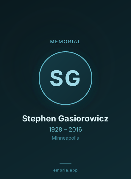 Memorial portrait of Stephen Gasiorowicz