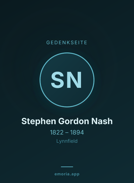Gedenkportrait von Stephen Gordon Nash