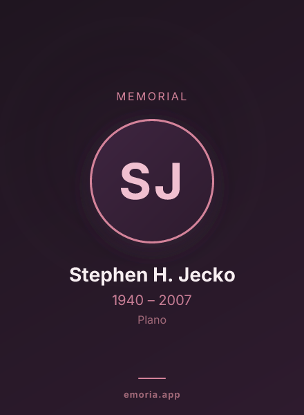 Memorial portrait of Stephen H. Jecko