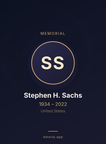 Memorial portrait of Stephen H. Sachs