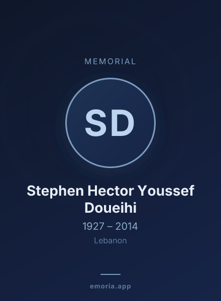 Memorial portrait of Stephen Hector Youssef Doueihi