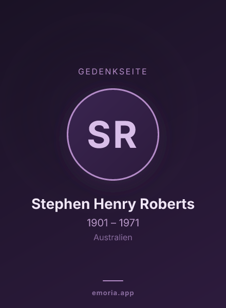 Gedenkportrait von Stephen Henry Roberts