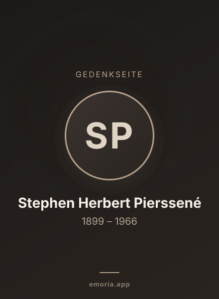 Gedenkportrait von Stephen Herbert Pierssené