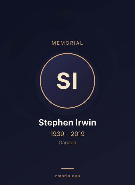 Memorial portrait of Stephen Irwin