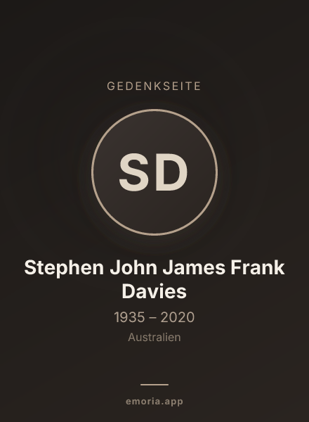 Gedenkportrait von Stephen John James Frank Davies
