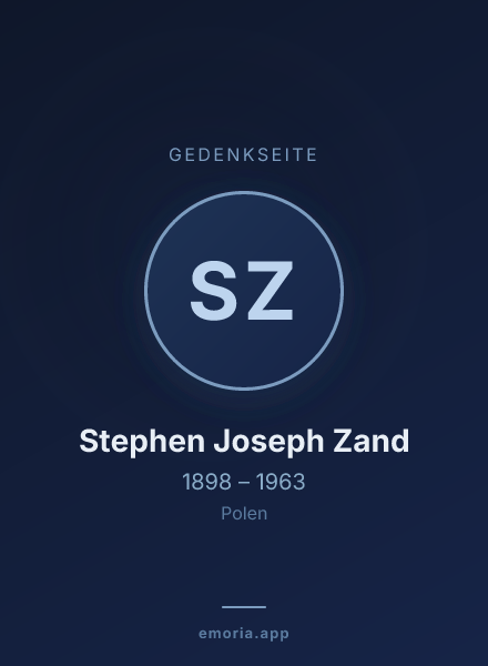 Gedenkportrait von Stephen Joseph Zand