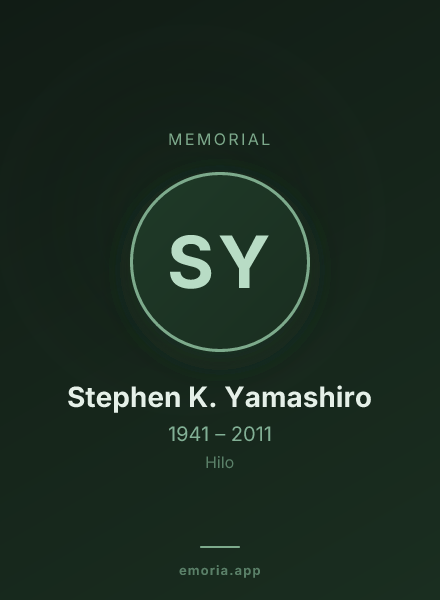 Memorial portrait of Stephen K. Yamashiro