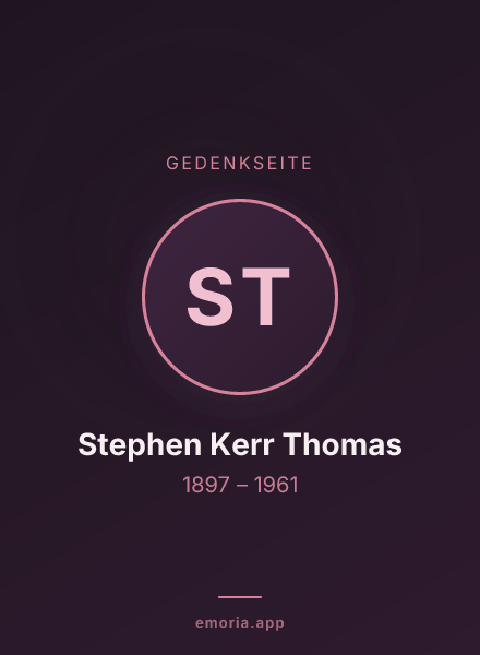 Gedenkportrait von Stephen Kerr Thomas