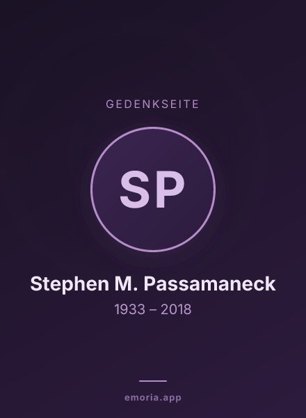 Gedenkportrait von Stephen M. Passamaneck
