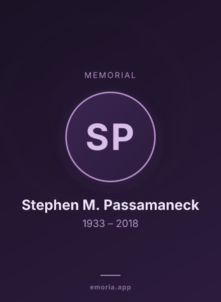 Memorial portrait of Stephen M. Passamaneck