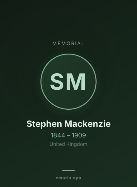 Memorial portrait of Stephen Mackenzie