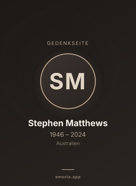 Gedenkportrait von Stephen Matthews