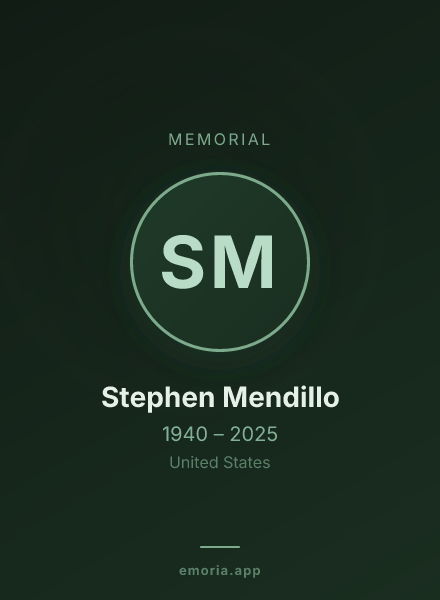 Memorial portrait of Stephen Mendillo