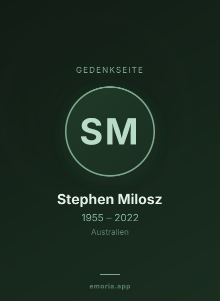 Gedenkportrait von Stephen Milosz