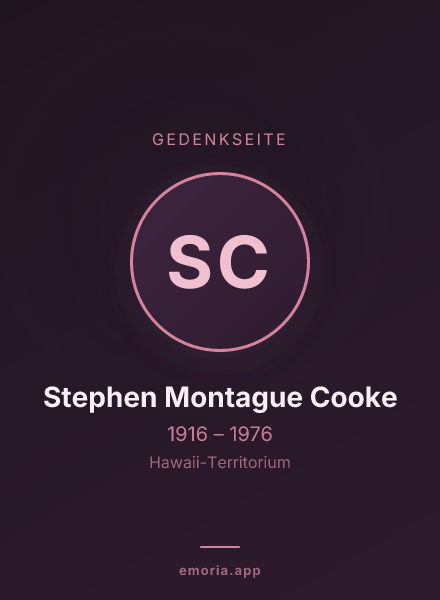 Gedenkportrait von Stephen Montague Cooke