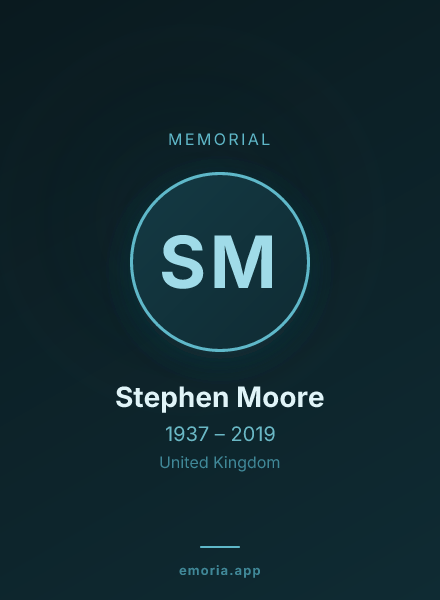Memorial portrait of Stephen Moore