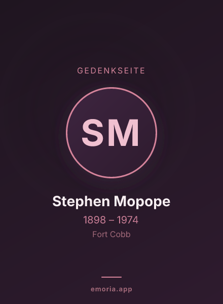 Gedenkportrait von Stephen Mopope