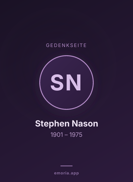 Gedenkportrait von Stephen Nason