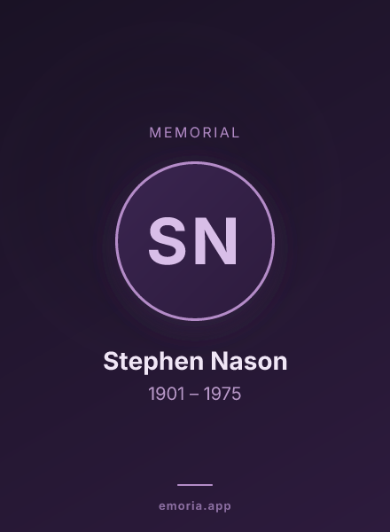Memorial portrait of Stephen Nason