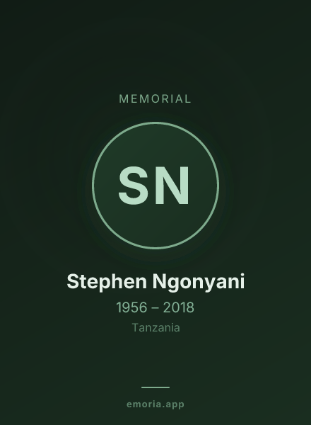 Memorial portrait of Stephen Ngonyani