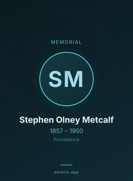 Memorial portrait of Stephen Olney Metcalf