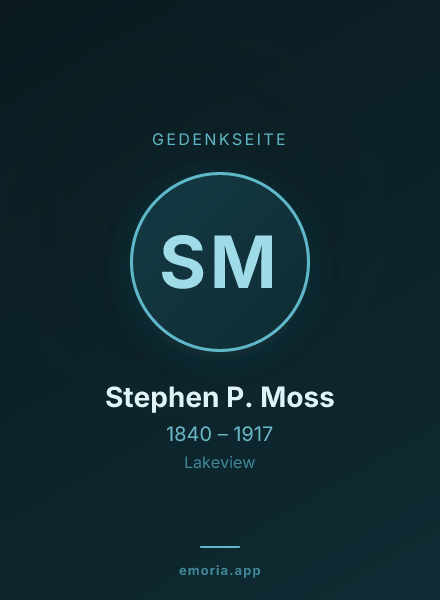 Gedenkportrait von Stephen P. Moss