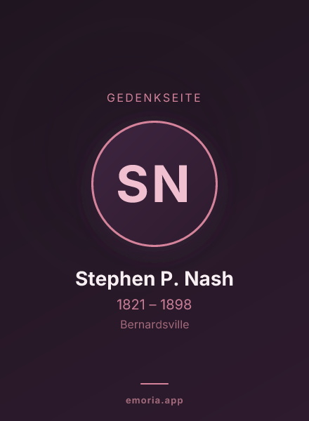 Gedenkportrait von Stephen P. Nash