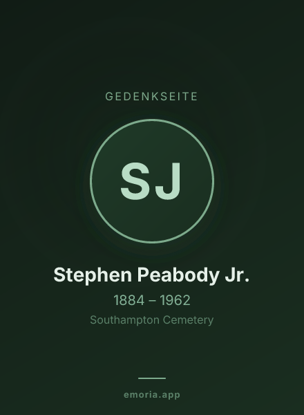 Gedenkportrait von Stephen Peabody Jr.