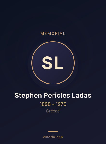 Memorial portrait of Stephen Pericles Ladas