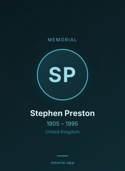 Memorial portrait of Stephen Preston